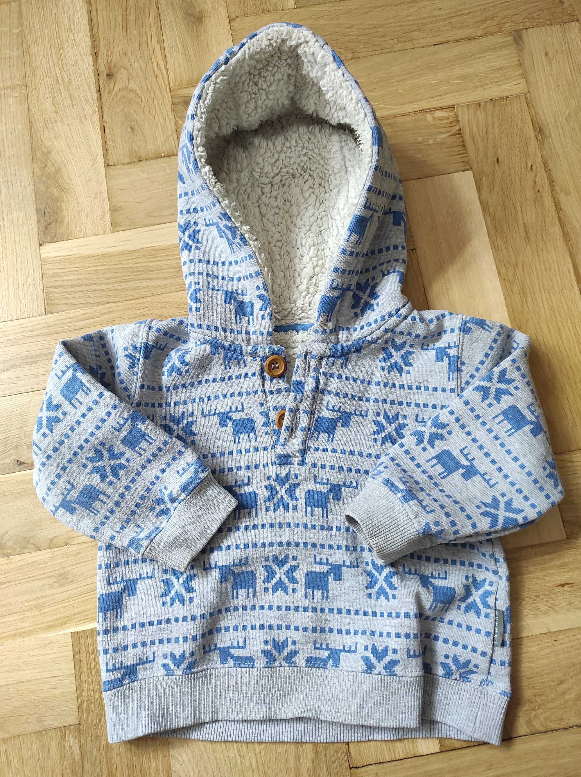 Ciepła bluza z reniferami, nutmeg 74