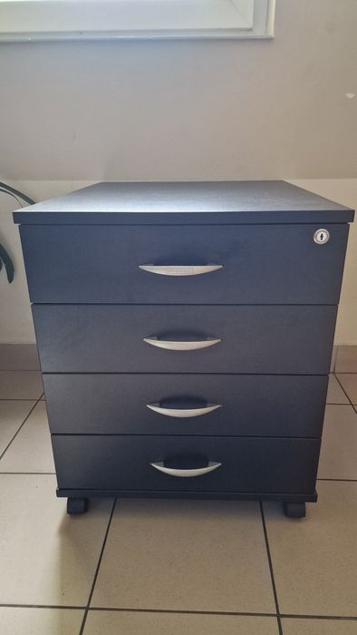 Komoda, szafka, kontenerek biurowy z 4 szufladami na kółkach
