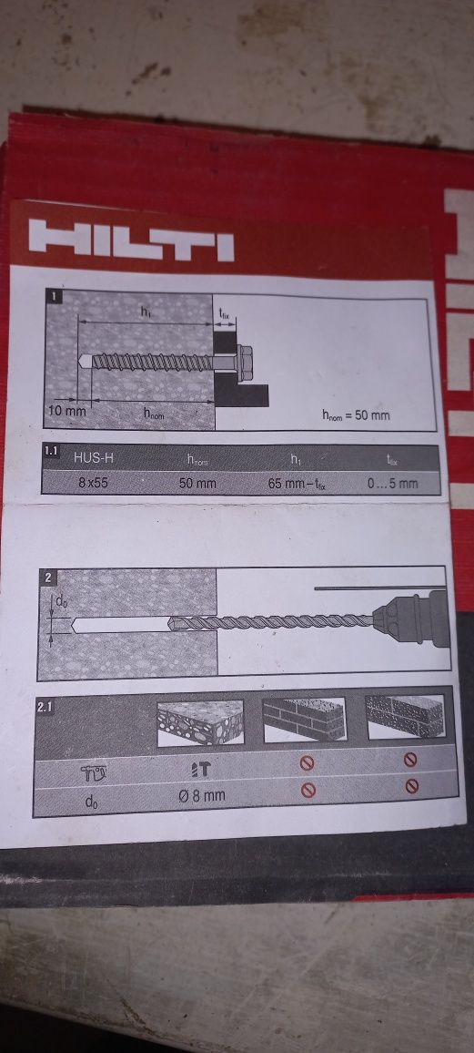 Kotwa HILTI HSU-H 8x55