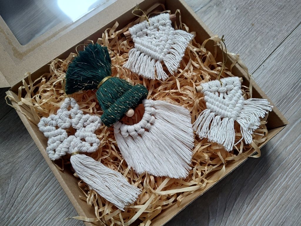 Zestaw ozdób świątecznych na choinkę na prezent handmade