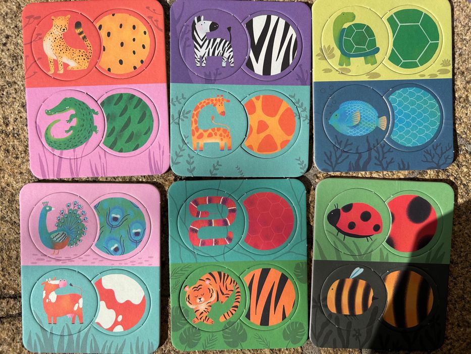 Jogo dos animais e texturas