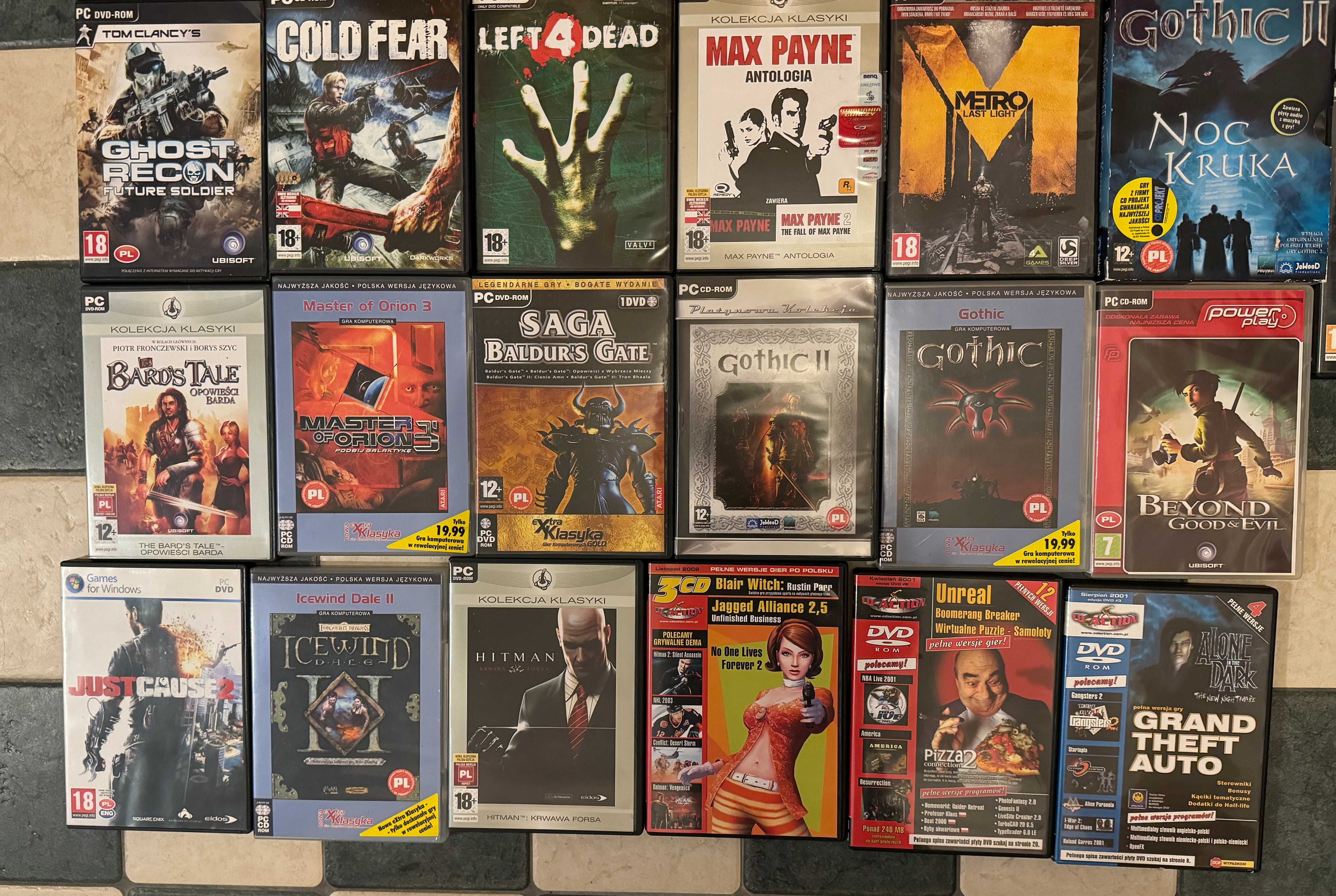PC Komputer Zestaw 32 Gier Bloodrayne, Gothic, Star Wars,Baldur's Gate