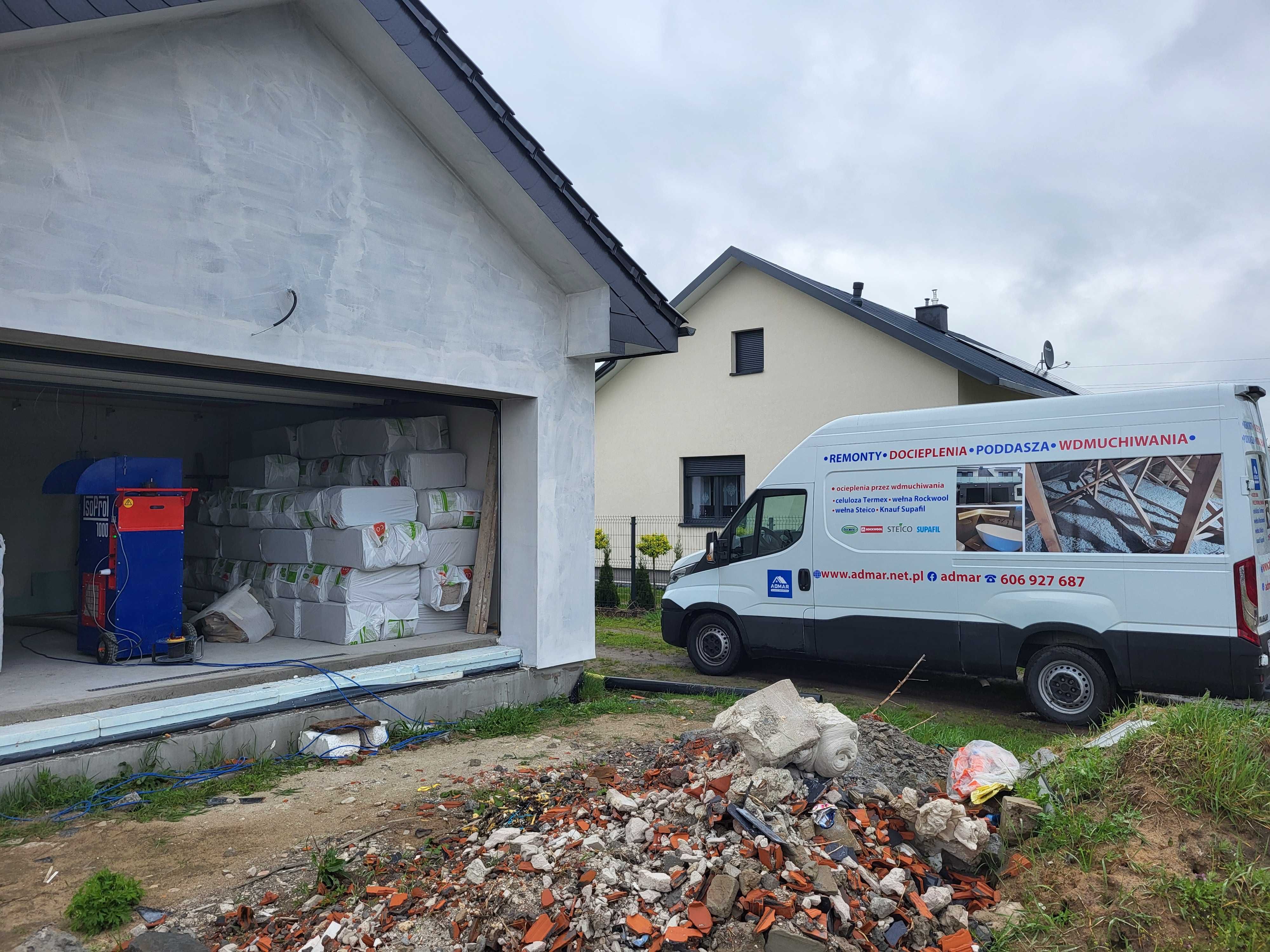 Ocieplenia  wełną, celulozą  zabudowy sufitów z płyt g-k ,