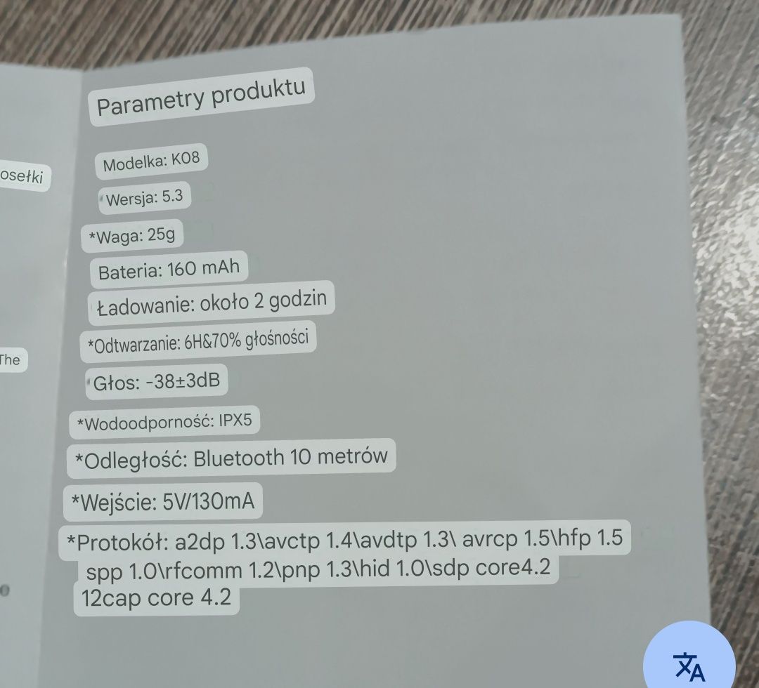 Słuchawki przewodnictwo kostne K08