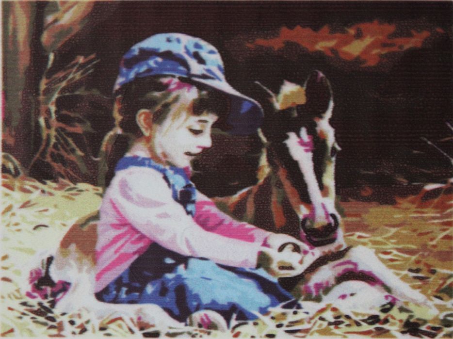 Malowanka po numerach 30x40 dziewczynka i kon