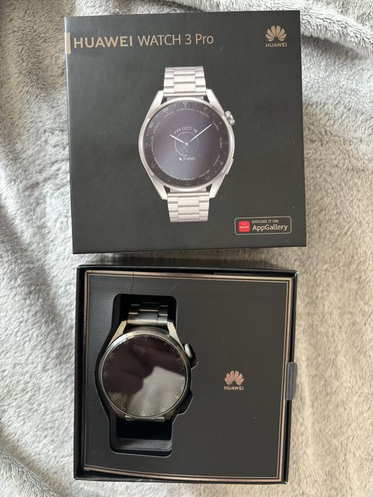 Huawei Watch 3 Pro – smartwatch w świetnym stanie, stalowa bransoleta