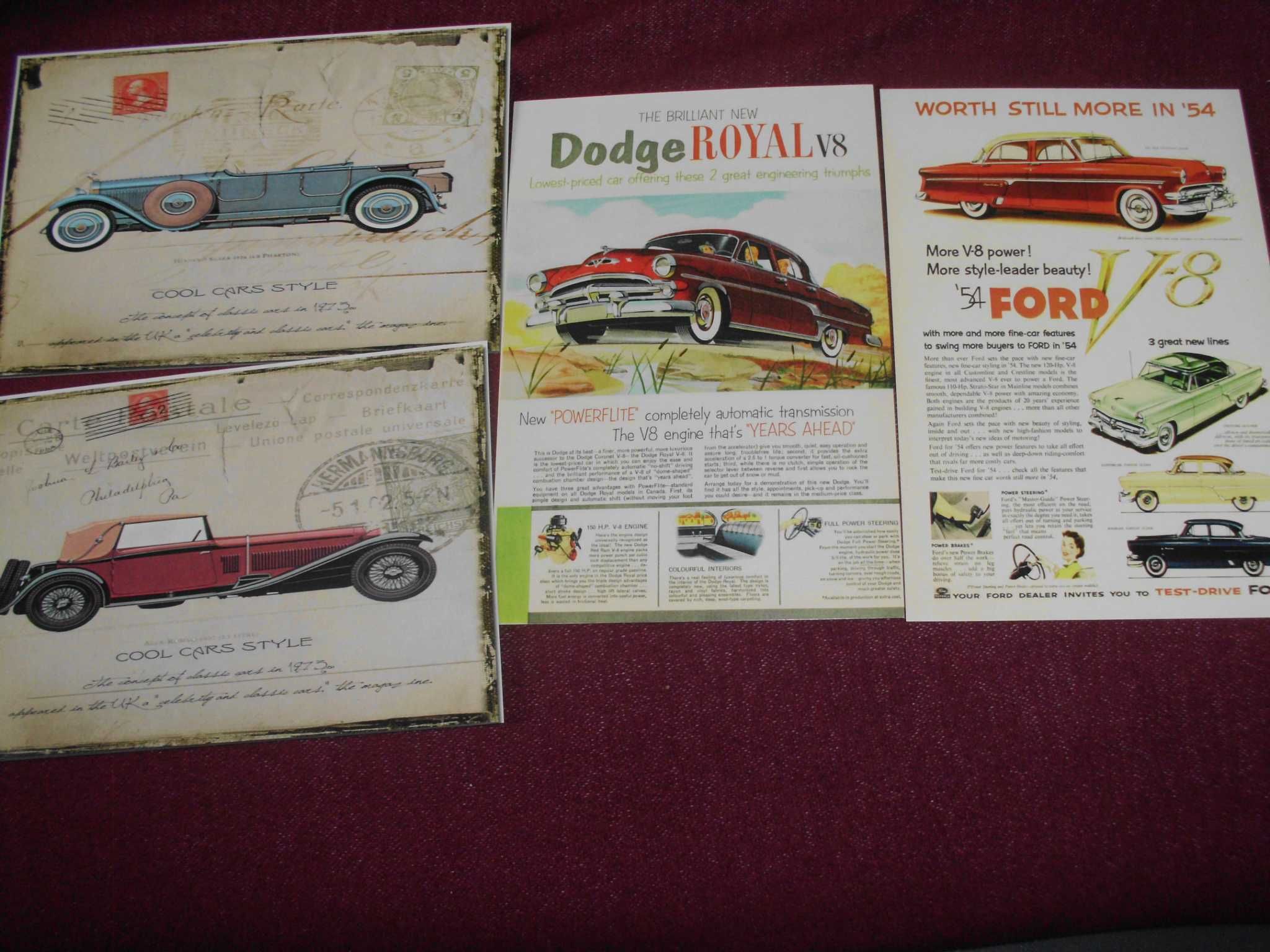 Stare plakaty  samochody do aranżacji wnętrza