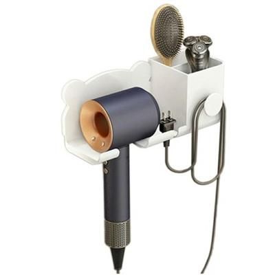 Uchwyt ścienny na suszarkę do włosów biały