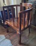 stylowy drewniany indyjski fotel kubełkowy krzesło modern loft drewno