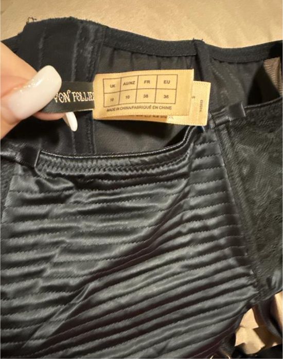 Пояс до панчох, чорний, з мереживними вставками по боках