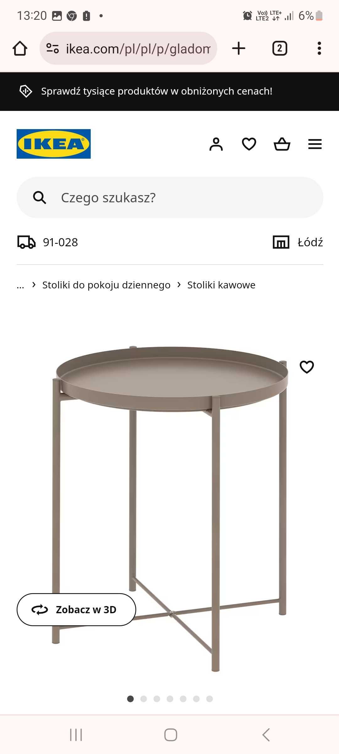 Stolik ikea GLADOM