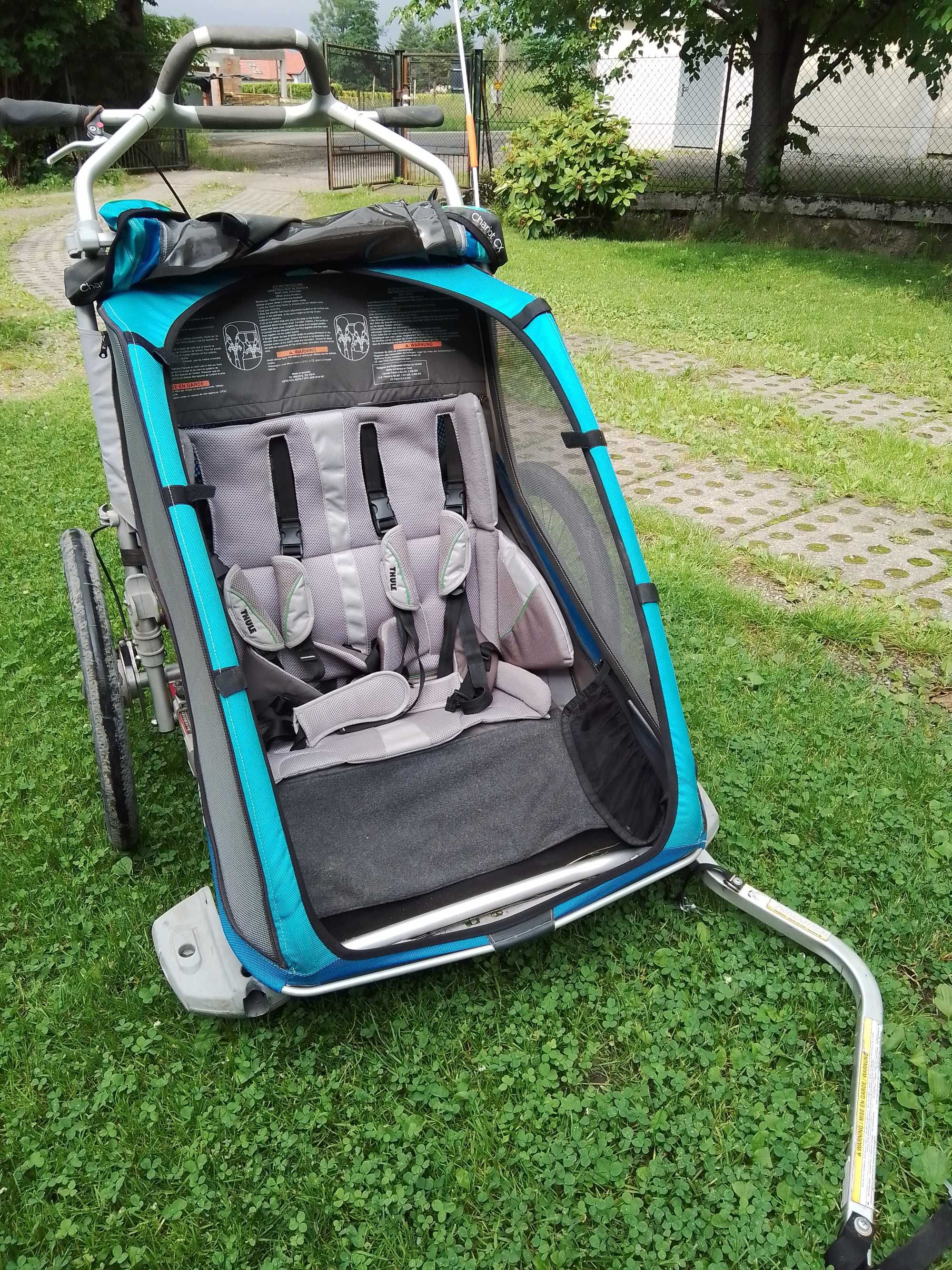 Thule, Chariot CX2, podwójna przyczepka rowerowa dla dzieci, niebieska