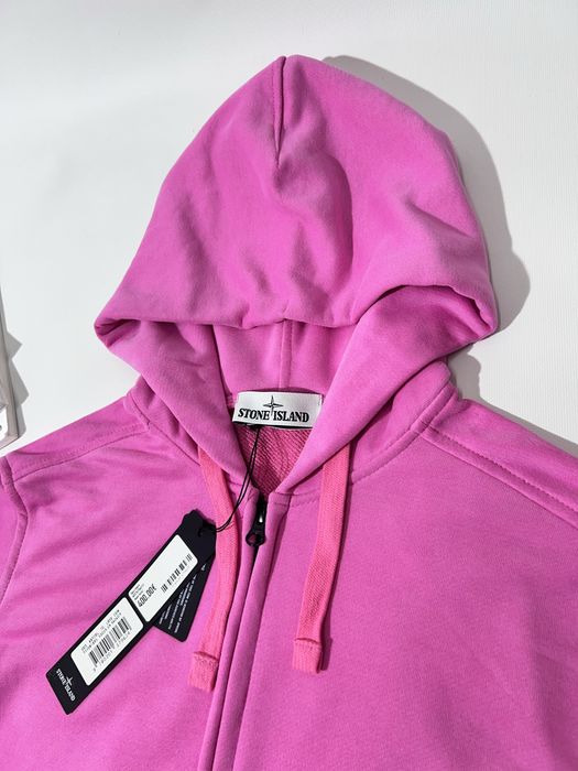 Зіп худі Stone Island | Зіпка Стон Айленд Рожева | Унісекс Розова