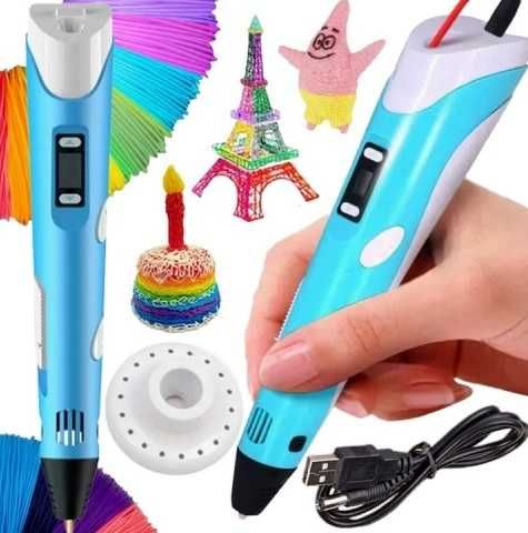 2 x Długopis Magiczny Pen Drukarka 3D Zestaw Wkłady