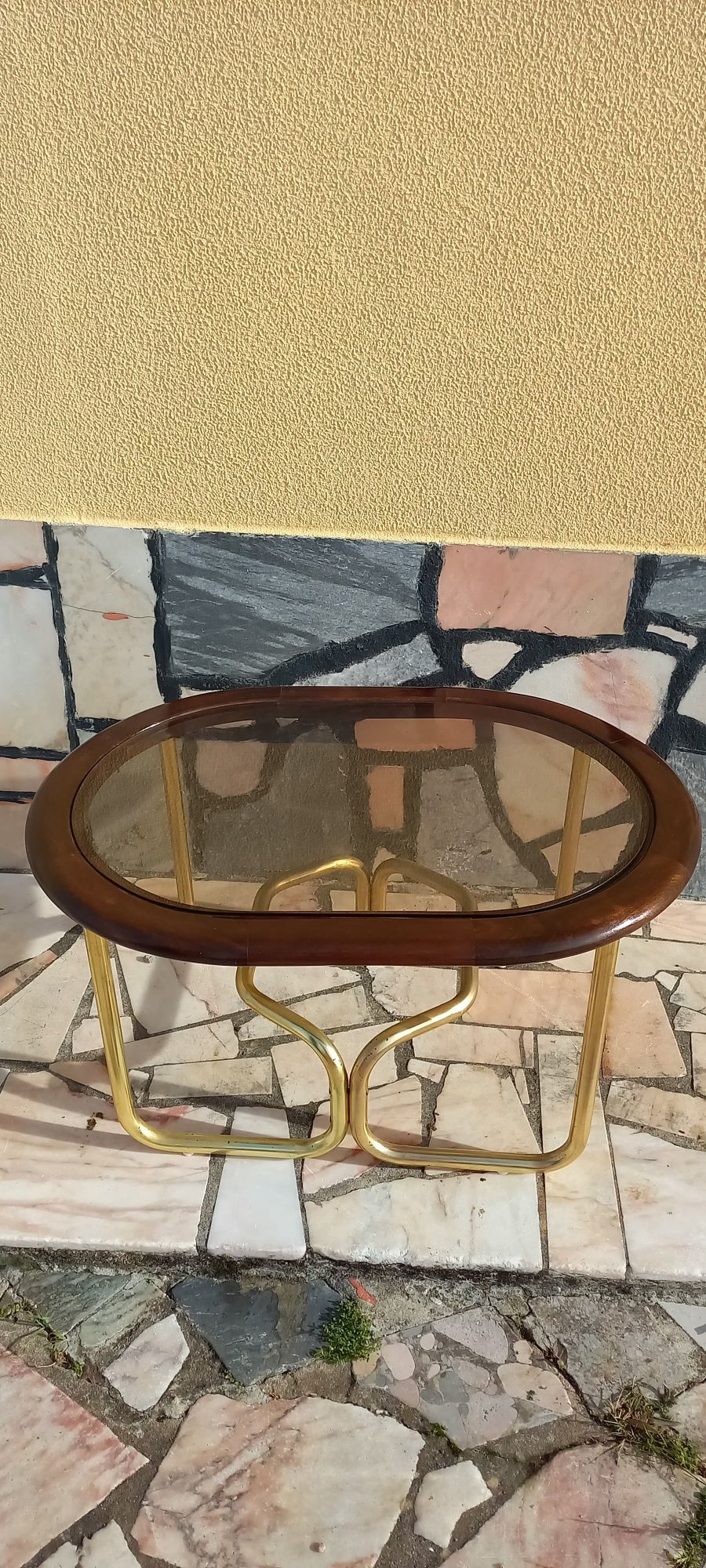 Mesa de Apoio em Madeira com Pés em Ferro