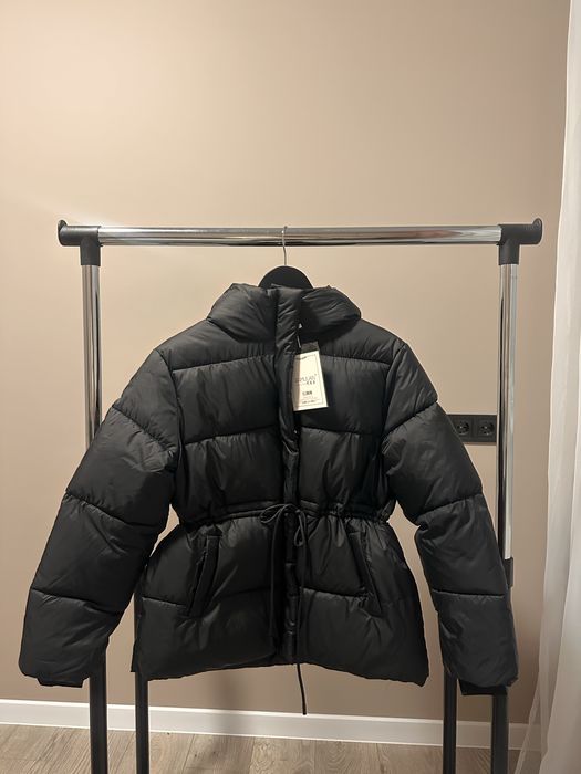 Трендова куртка пуфер єврозима НОВА на завязках верхній одяг жіноча