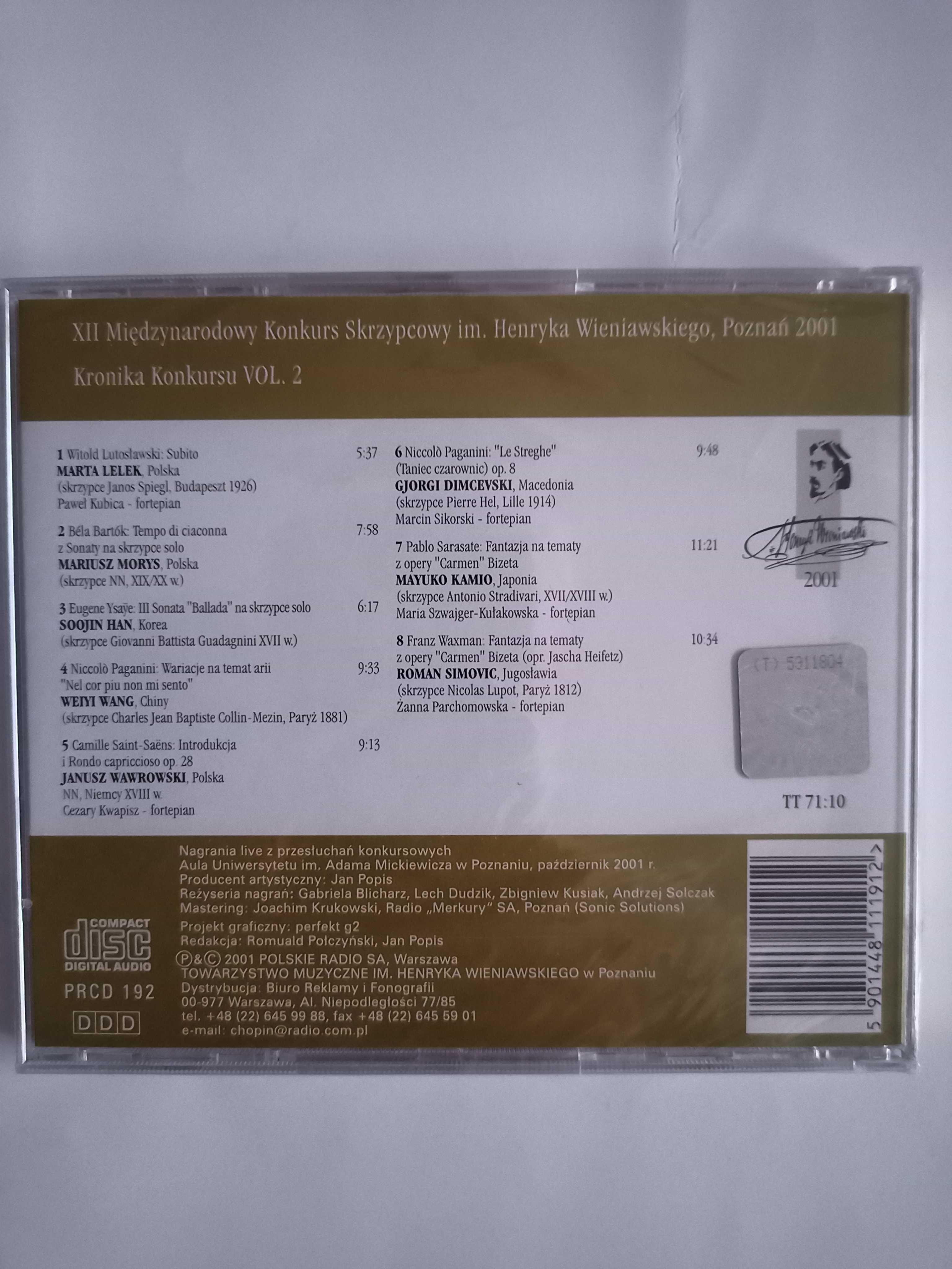 XII Międzynarodowy Konkurs Skrzypcowy IM. Wieniawskiego Vol. 2 CD