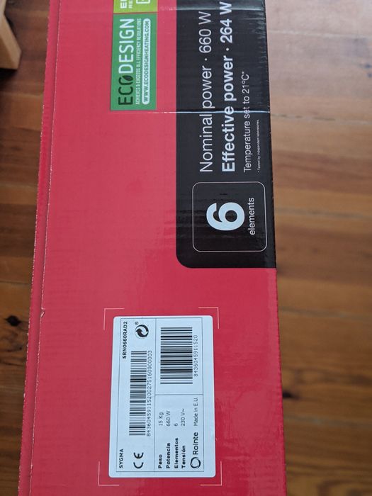 Rointe Sygma – Aquecedor Digital de Parede – 6 Elementos / 660 W