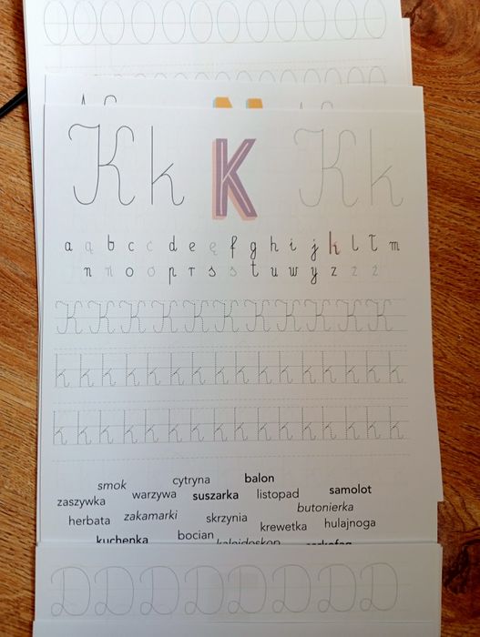 Karty pracy alfabet pismo odręczne