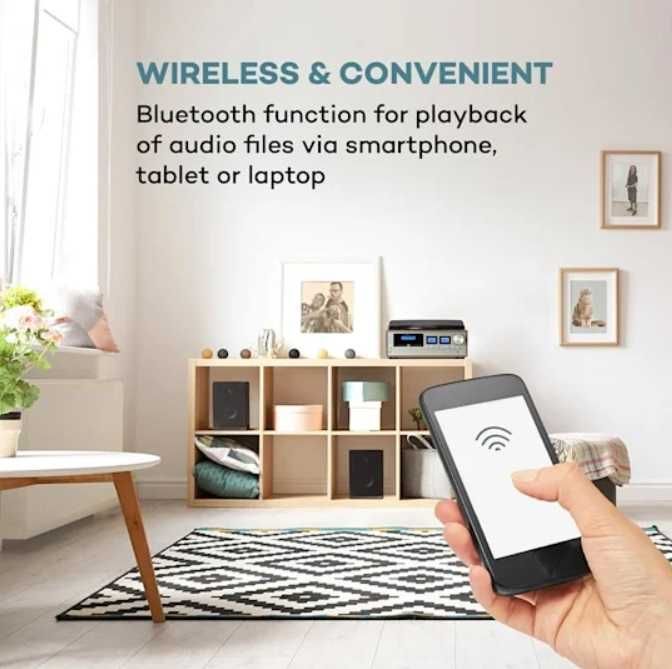 Wieża stereo retro gramofon DAB+/FM/BT/CD  Auna  G-285
