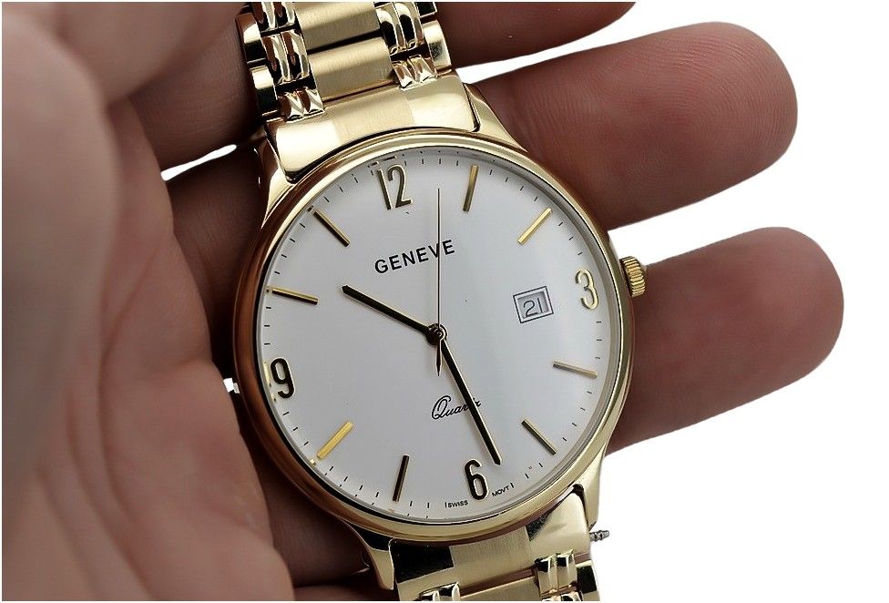 Złoty zegarek męski 14k 585 z bransoletą Geneve Wrocław