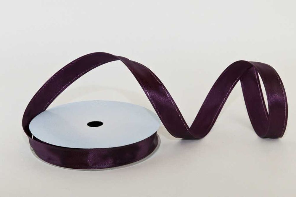 Wstążka satynowa z drucikiem 2cm/10m ŚLIWKOWA