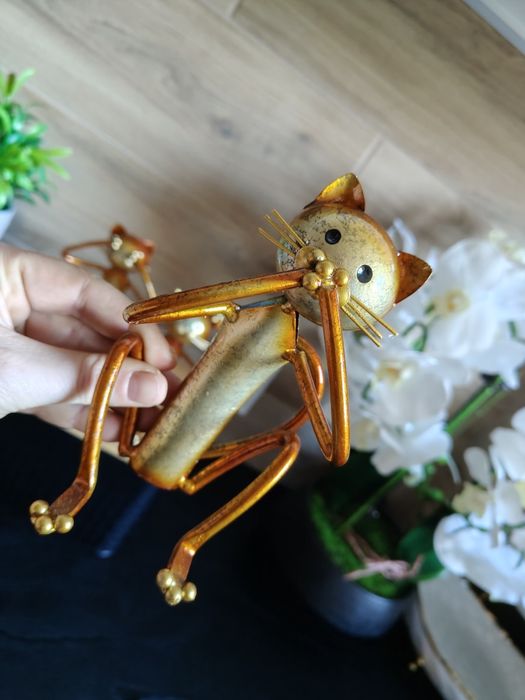 Zestaw 3 szt Kotki metalowe nie widzę nie słyszę nie mówię