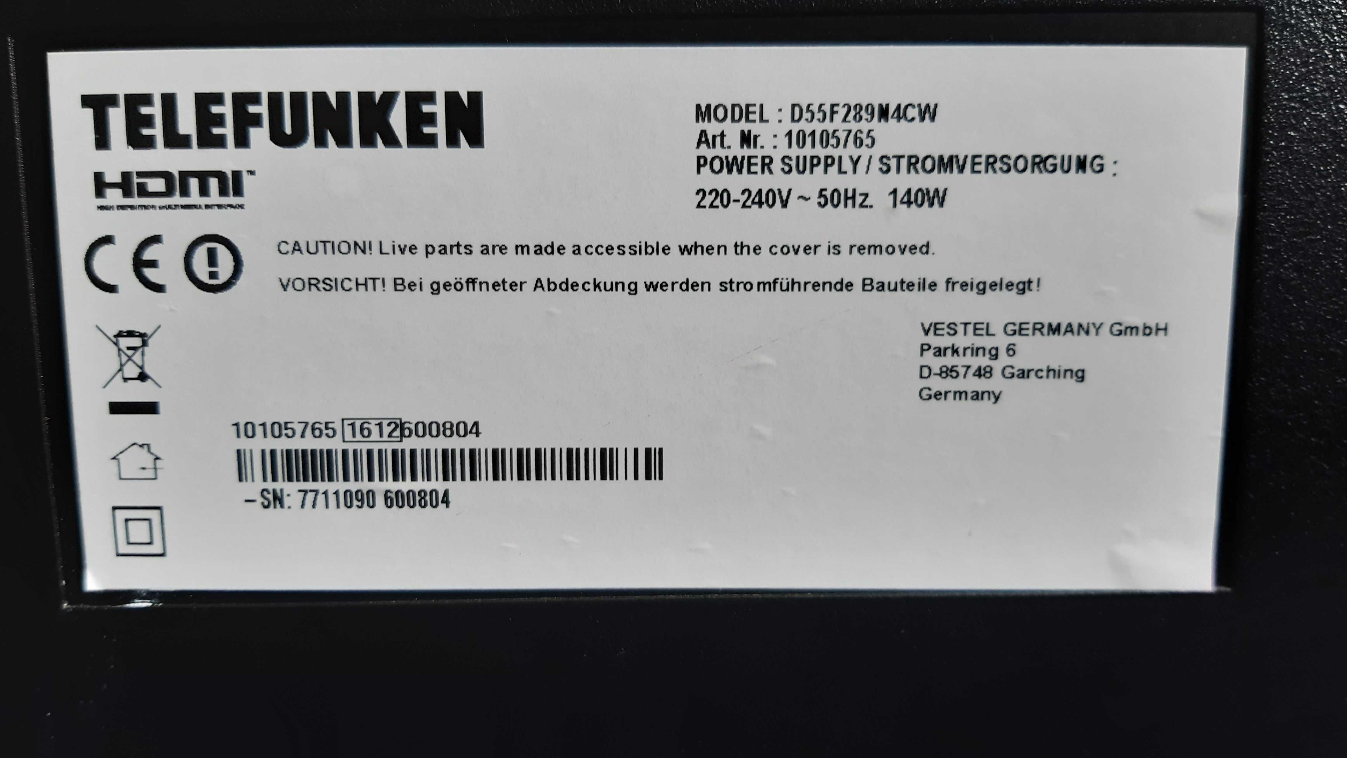 55" TELEFUNKEN (Німеччина), смарт, wi-fi, гарантія 6 місяців!!!