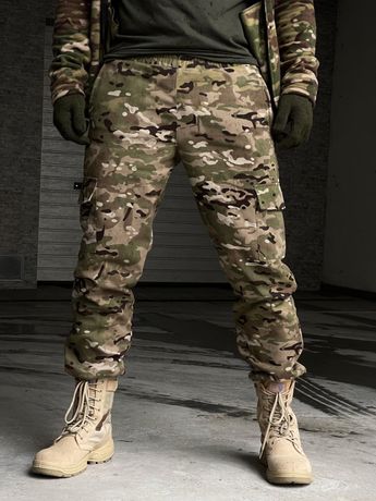 Штаны мультикам с флисом теплые военные тактические штани теплі флісом