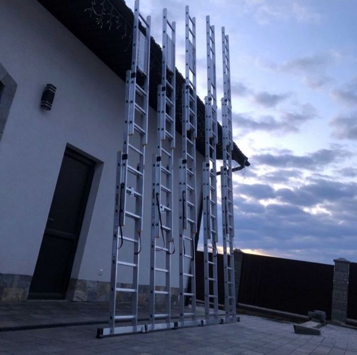 Ціни уточнюйте.Драбина трансформер алюмінієва,лестница трьохсекційна