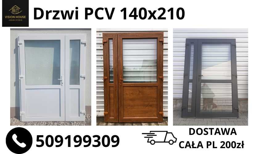 Drzwi PCV 140x210 Nowe od ręki!!! Transport PL Inne rozmiary w OPISIE