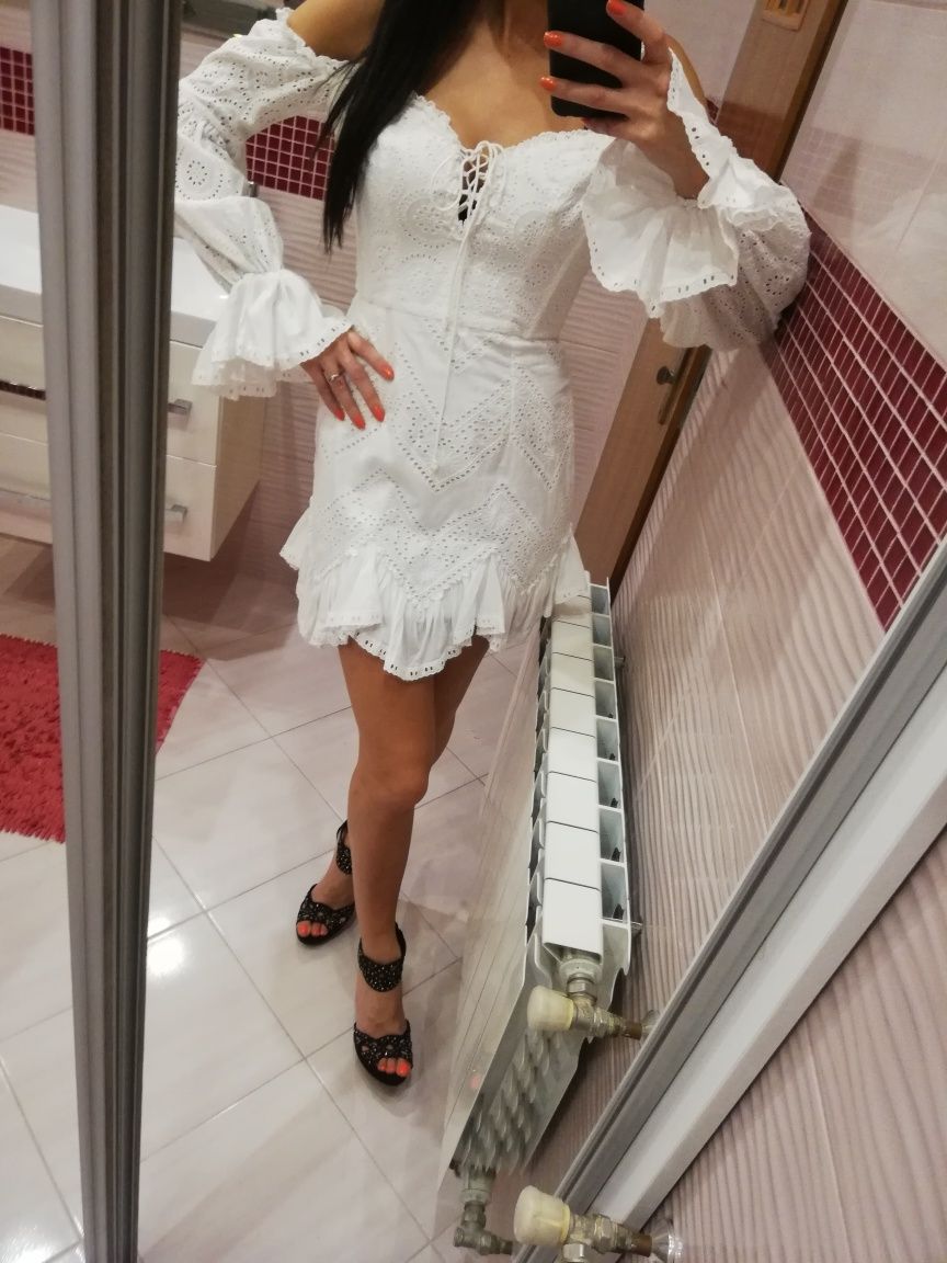 Sukienka biała Lou nea 36 s hiszpanka boho panieński osiemnastka