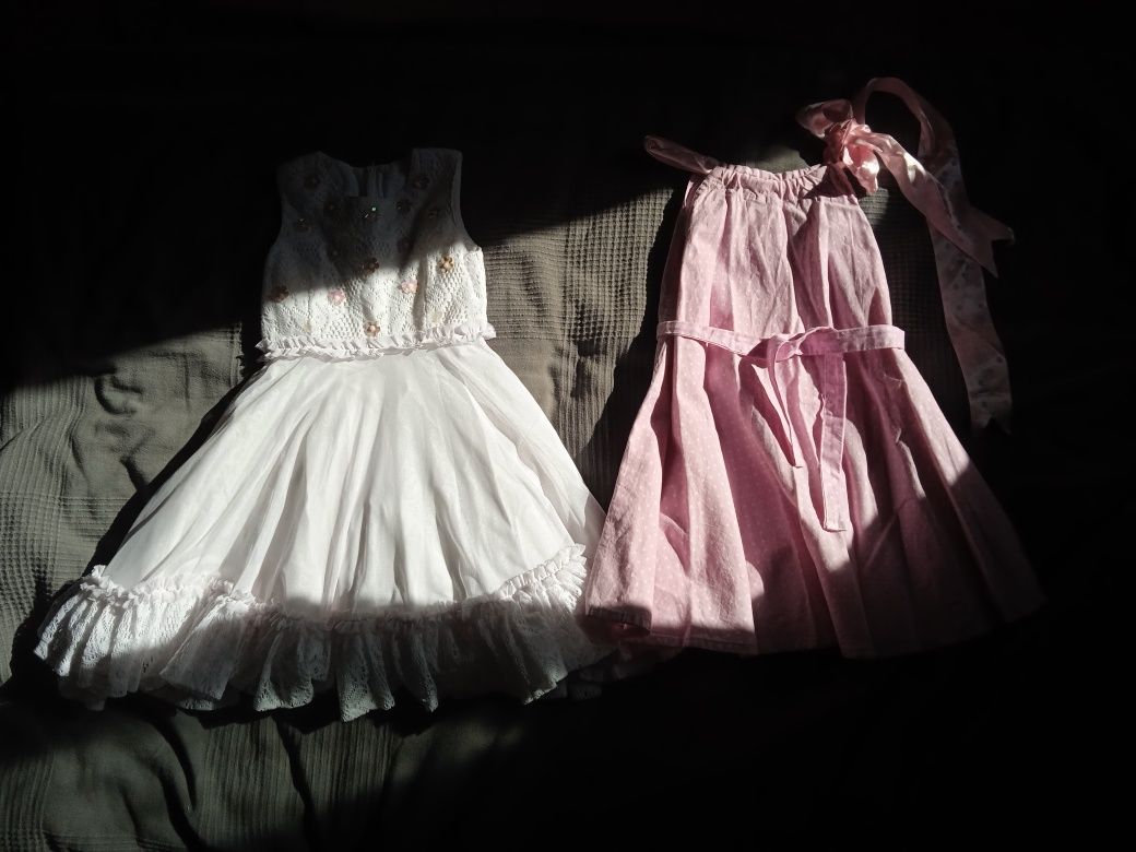 Дитячі сукні святкові 6-7 р. Біла, рожева.