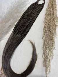 Warkokucyk kitka włosy doczepiane kucyk na gumce brąz