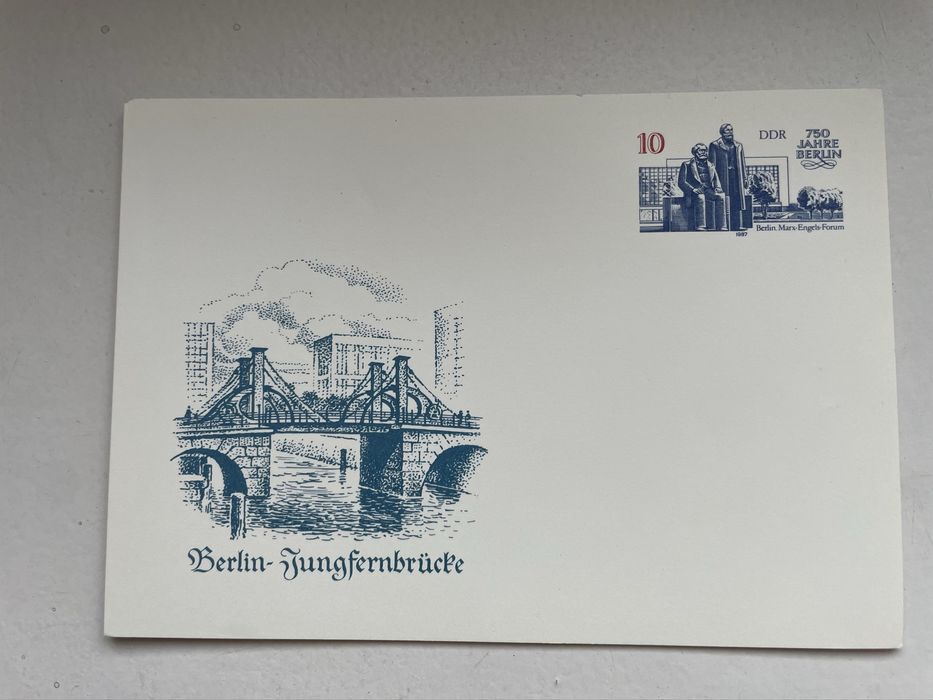 DDR 1987 – Karta pocztowa Berlin Jungfernbrücke, 750 lat Berlina