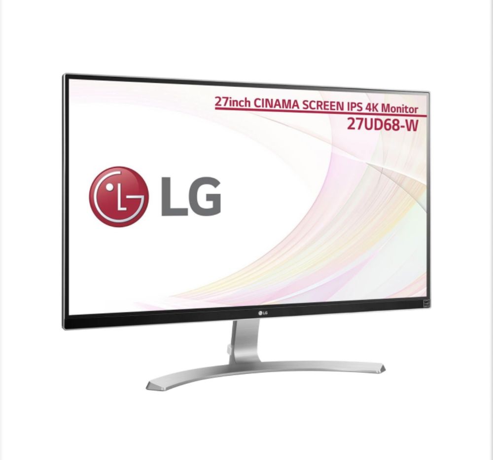 Biały Monitor 27” 4K LG 27UD68-W 4K