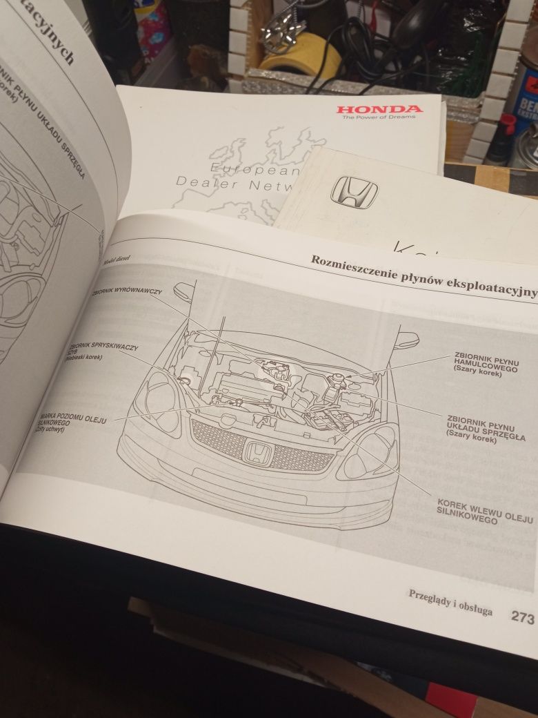 Honda Civic 7 EP 3D Zestaw Instrukcja PL Etui Książka Gwarancyjna 2004