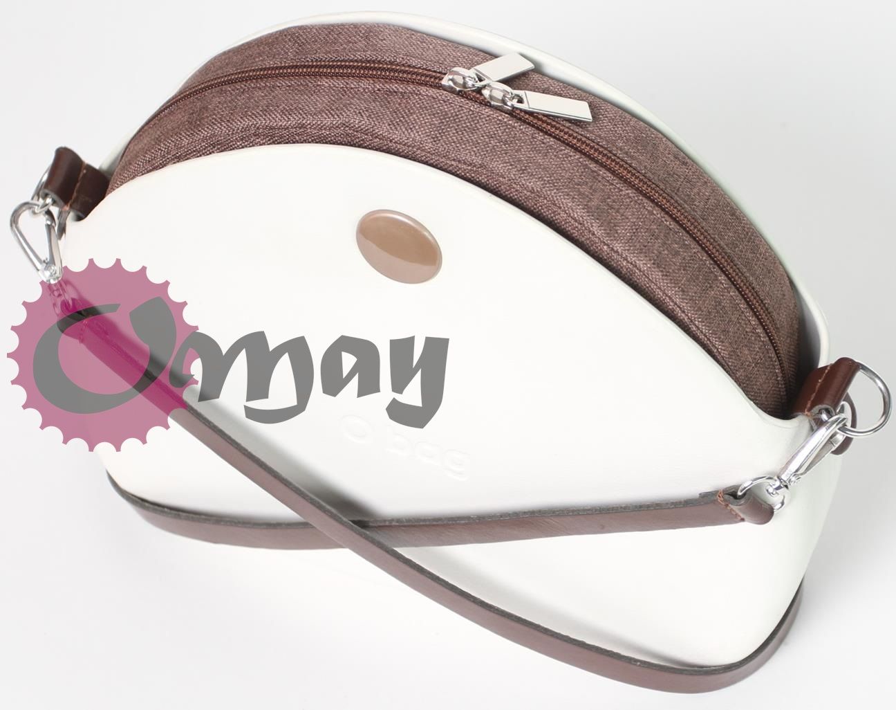 Brązowy organizer do OBAG MOON LIGHT len splot 2 kieszenie wkład OMAY