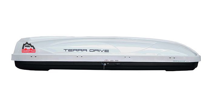 Бокс на крышу авто Terra Drive 600 литров белый глянец 232х86х40 см