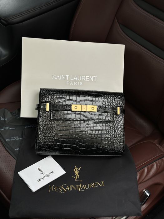 Сумка YSL Yves Saint Laurent Manhattan Medium бургунді,коричнева,чорна