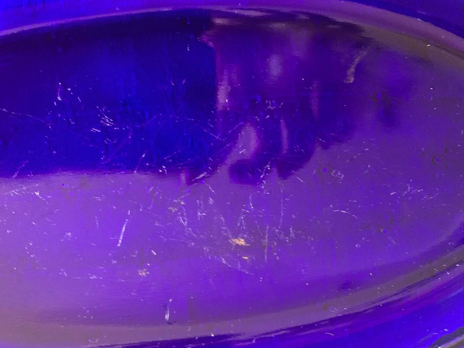 Селедочница, блюдо для рыбы синего стекла 50-х годов