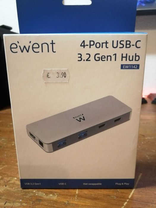 HUB USB 4 portas (2 x USB-C e 2 x USB-A) para USB-C
