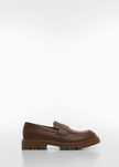 Mocassim de pele com sola track, Da Mango