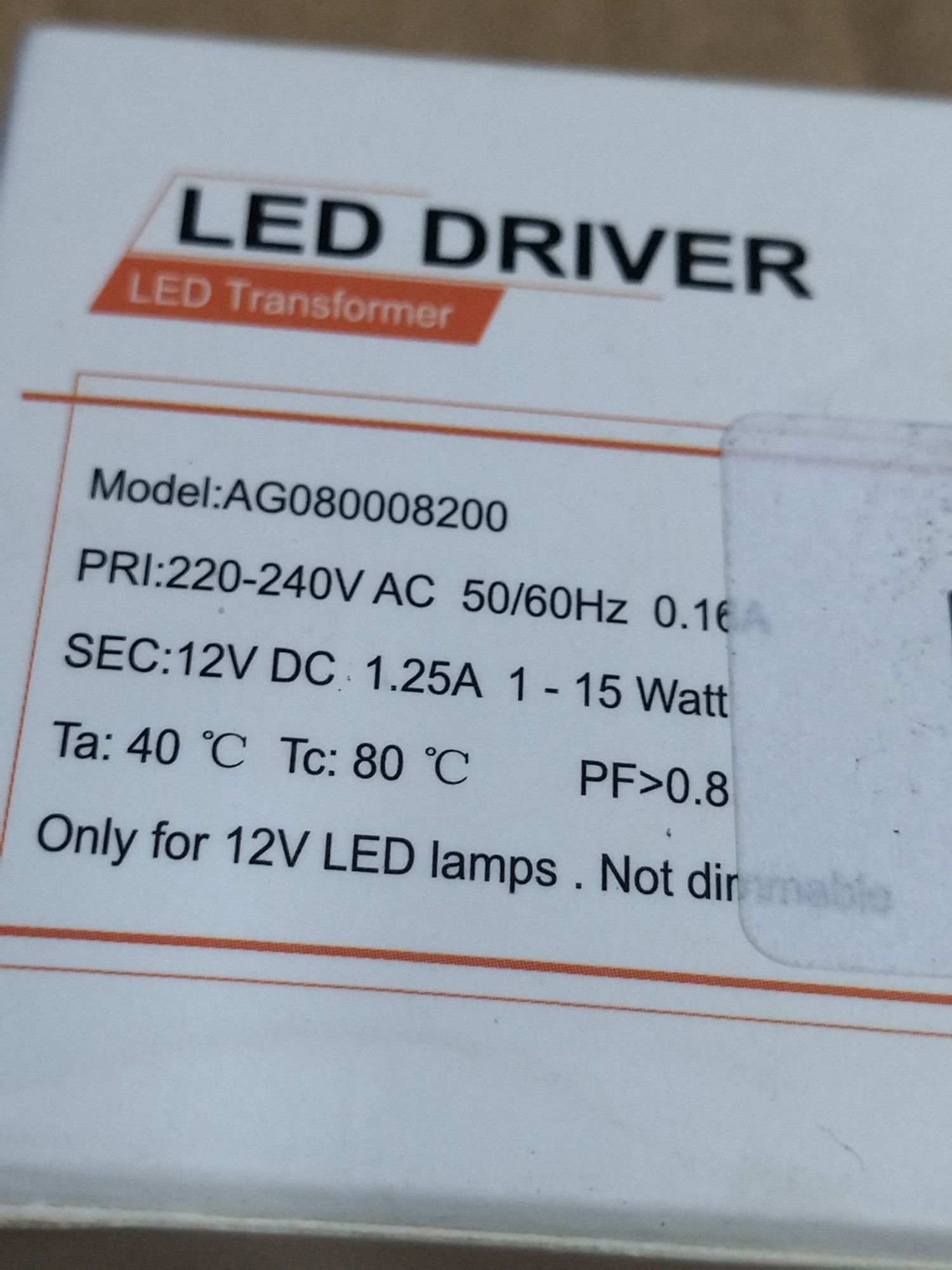 Transformator LED 12V 1.25A (X6*)