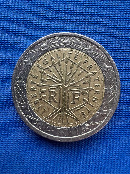 Moedas de 2 euros - França 2001 com erros de cunhagem
