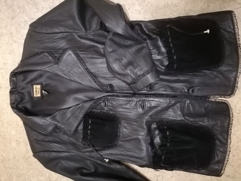 Кожаный пиджак женский