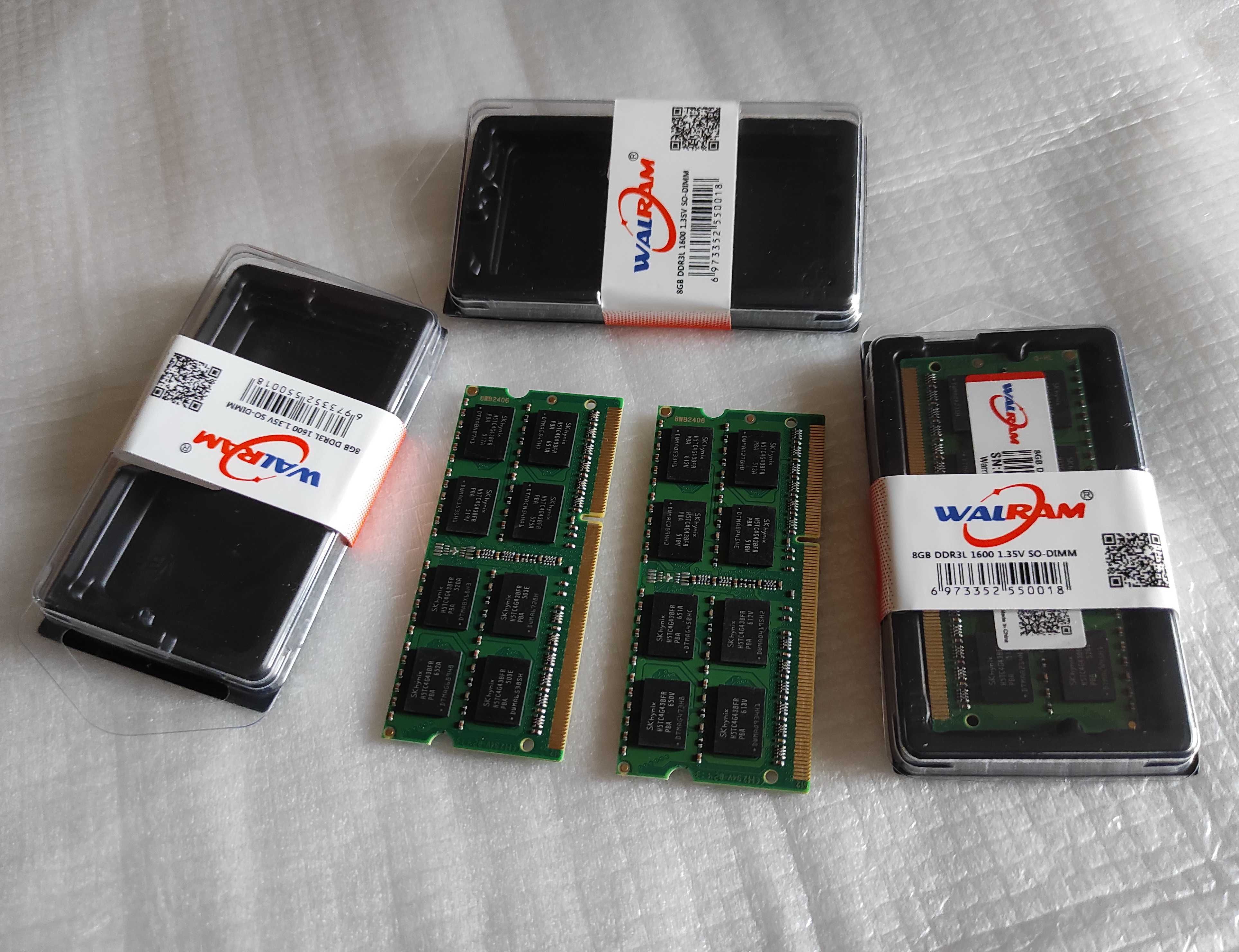 качественная память DDR3L 8GB Walram 1600MHz 1.35/1.5v (чипы Hynix)