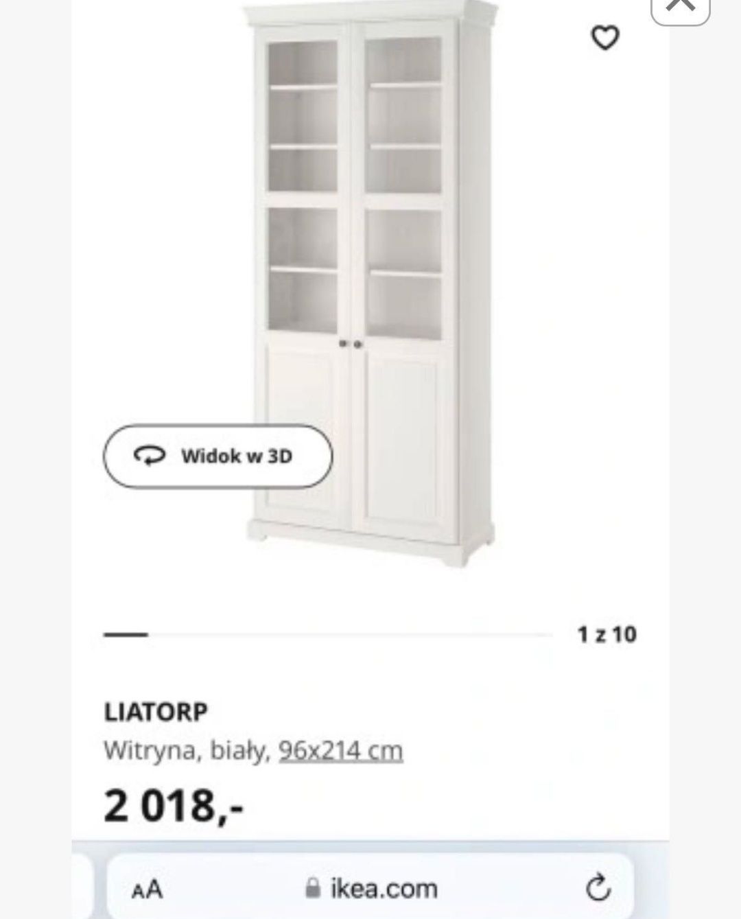 Witryna Ikea Liatorp biała