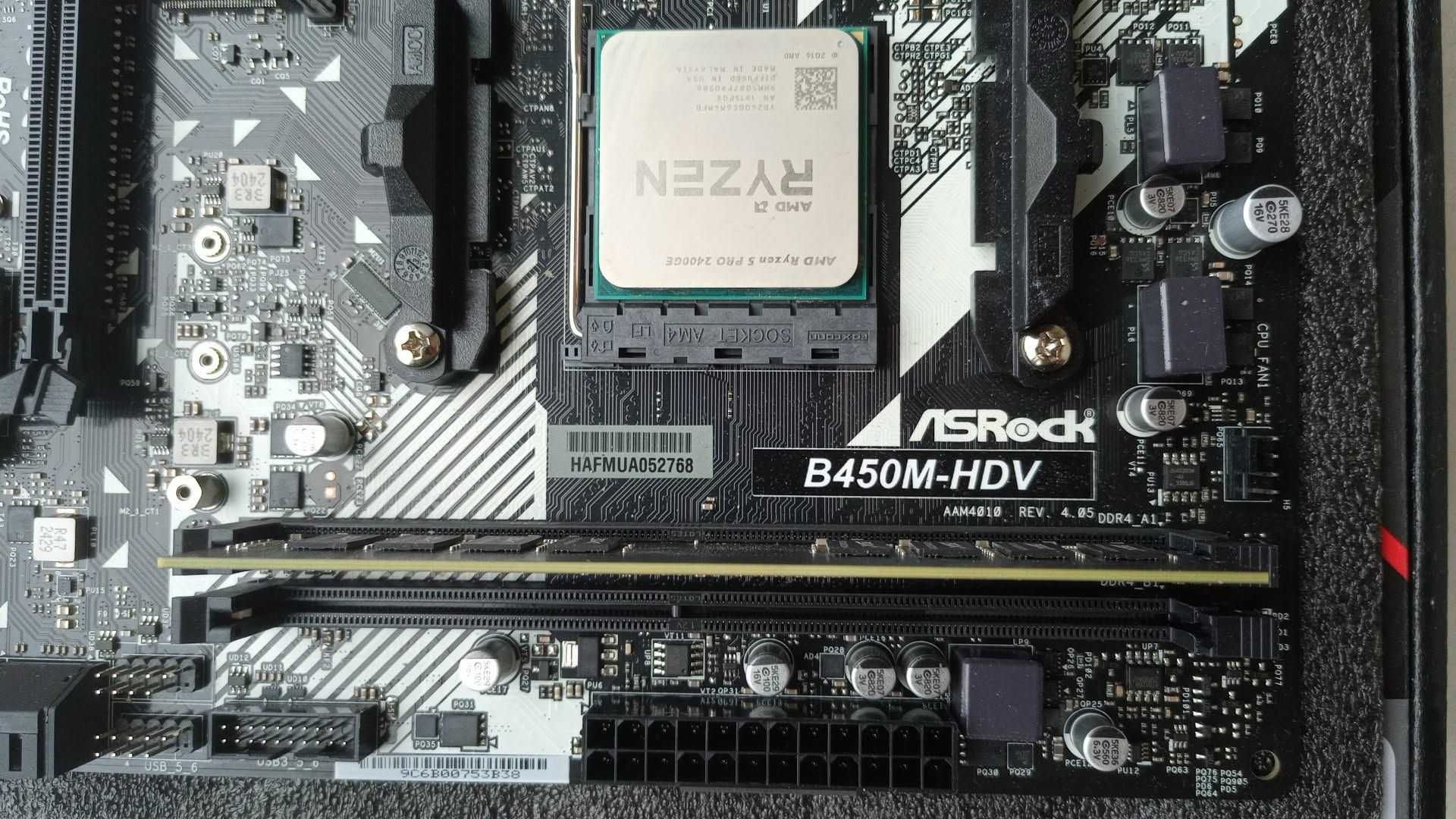 Сборка Ryzen 5 2400GE 4 ядра 8 потоков 3,8 GHz ASRock B450 DDR4 16 GB