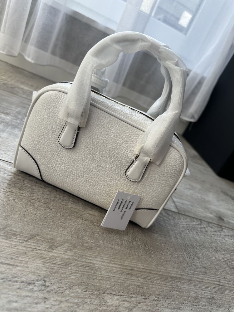 Mała nowa torebka Michael Kors Thompson XS Satchel xbody leather biała